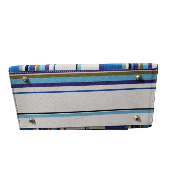 Summer Striped handbag with feet magnetic closure - Picture 7 of 7